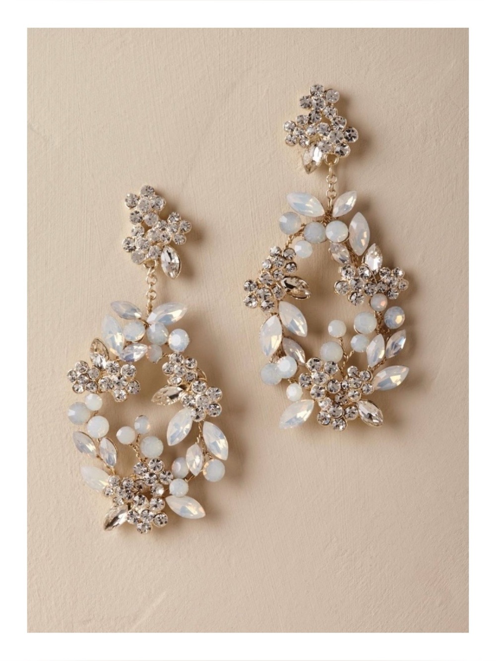 NWOT BHLDN Twigs & Honey Kora Opal & Swarovski Crystal Chandelier Earrings